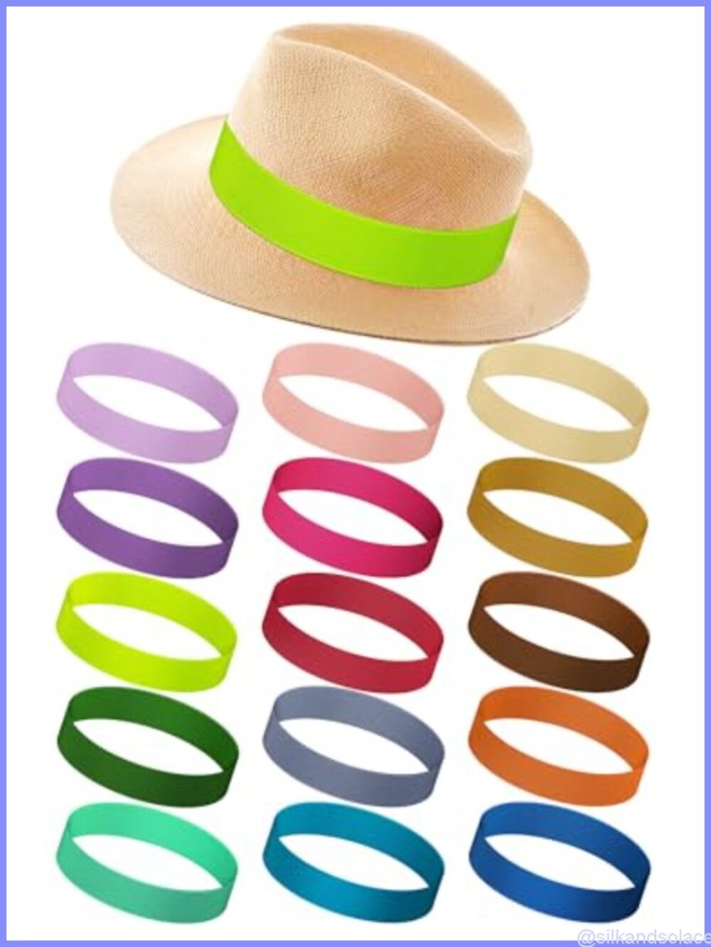 15 Pc Stretchable Hat Bands Ribbon for Panama Fedora Cowboy Hats